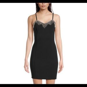 Little Black scuba dress rhinestones